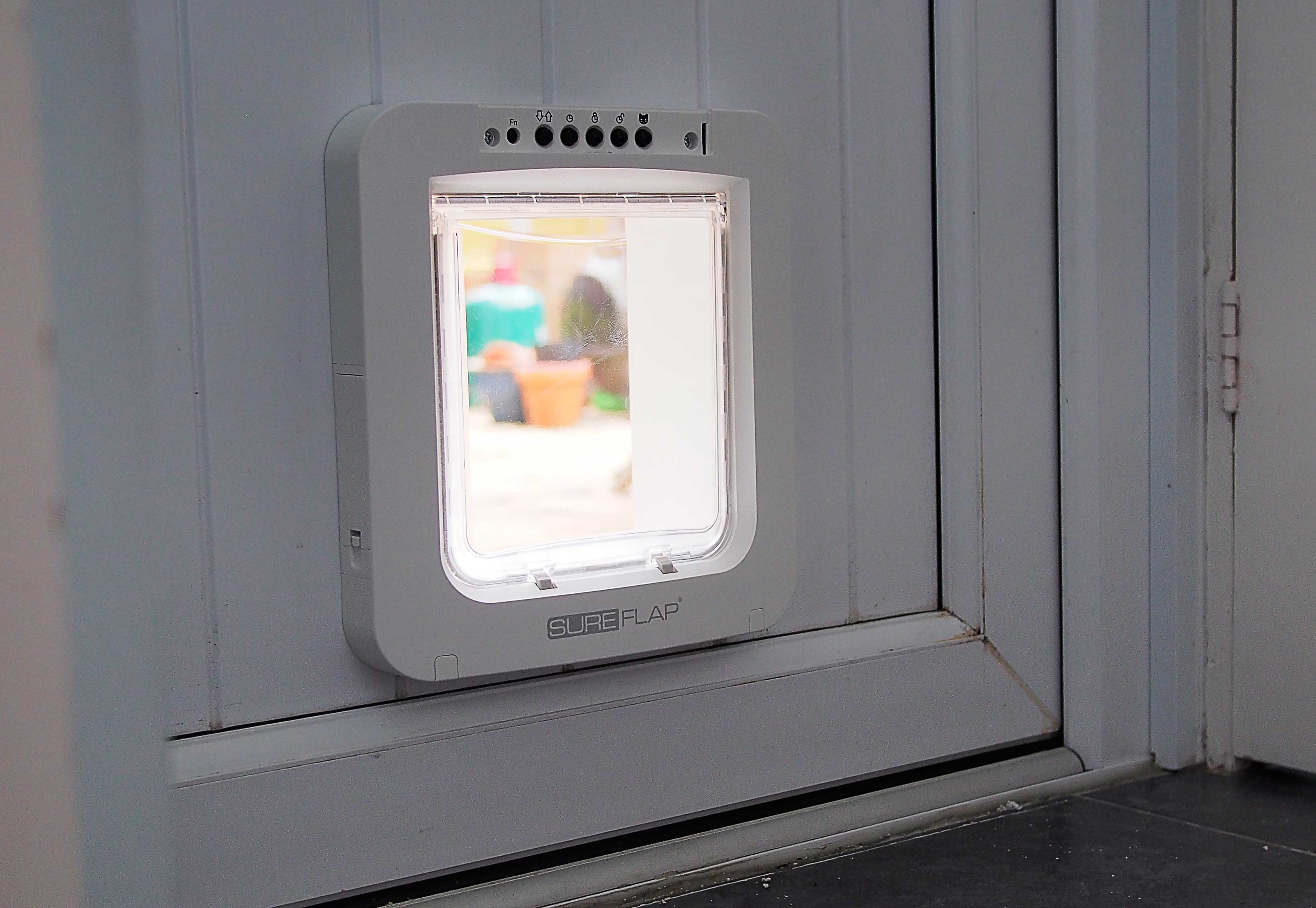 Sureflap pet door fitted in UPVC panel