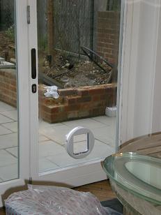 Cat Flap fitted in a double glazed door, Maidstone, Kent
